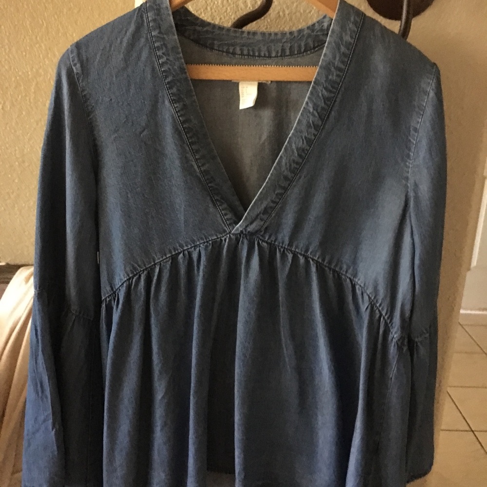 H&M Conscious Light denim flowy shirt